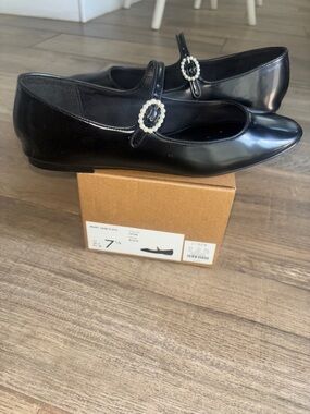 J. Crew Black Mary Jane Flats